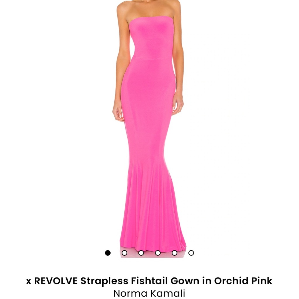 Norma Kamali Strapless Gown in Orchid Pink